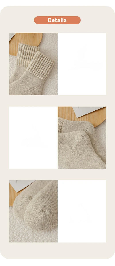 SP&CITY Winter Thickened Wool Socks Women’s Breathable Comfortable Plush Low Tube Snow Socks Korean Simple Warm Cashmere Socks