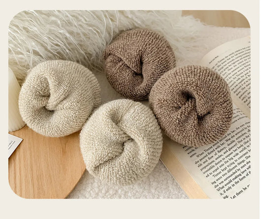 SP&CITY Winter Thickened Wool Socks Women’s Breathable Comfortable Plush Low Tube Snow Socks Korean Simple Warm Cashmere Socks