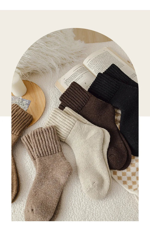 SP&CITY Winter Thickened Wool Socks Women’s Breathable Comfortable Plush Low Tube Snow Socks Korean Simple Warm Cashmere Socks