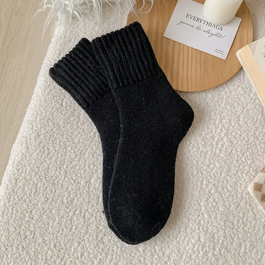 SP&CITY Winter Thickened Wool Socks Women’s Breathable Comfortable Plush Low Tube Snow Socks Korean Simple Warm Cashmere Socks